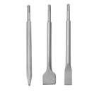 3 Pcs Rotary Hammer Point&Flat Chisels Set Concrete Wall Drill Bit 10" In L