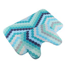 2 Wave Fiber U Shaped Contour Bath Mat Set  Bathroom Floor Non-Slip Toilet Mats