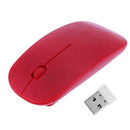2.4GHz 1,000DPI Ultra-thin 3-Button Wireless Photoelectric Mouse (Red)