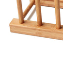 Dish Rack Pots Wooden Plate Stand Wood Kitchen Cup Display Drainer Holder N