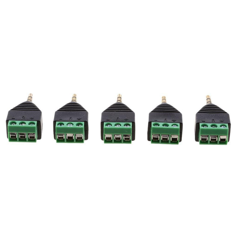 10x 3.5mm 1/8" Stereo Audio Male Plug to AV 3-Screw Terminal Connector