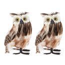 2Pcs Realistic Plush Owl Decor, Kids Educational Toys, 7-inch, Brown