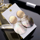 Fashion Round Shell Drop Dangle Earrings Metal Geometric Earrings For Women