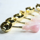 Crystal Handle Sealing Wax Bead Melting Spoon for Scrapbooking (Pink) A