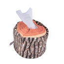 Short Plush Tree Bark Washable Storage Lightweight Paper Cover Tissue BoxFRS Gw