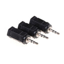 3pcs Black 2.5mm Male to 3.5mm Female Audio Stereo headphones  Adapter Plug JR