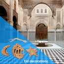 10pcs/set Eid Mubarak Pendants Wood Star Moon Lantern Banner Ramadan Decor