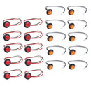 20 Mini 3/4" Red&Amber LED Marker Bullet Lights Lamp for Truck Trailer Bus