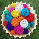 Rattan Colorful Pet Bird Claw Toys Parrot Ball Harness Parakeet Budgie Cage Cool