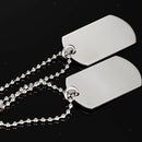 39x23mm Double Dog Tag Pendant Stainless Steel Polished Blank Dogtag Pendant
