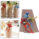 High - end creative bar flower linen wine set snowman red wine bottle sets