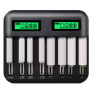8 Slots Lcd Display Usb Smart Battery Charger For Aa Aaa Sc C D Size Rechar Z6Y3