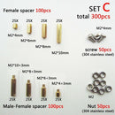300X Brass M2 Hex Column Standoff Support Spacer Screw Nut Assortment Kit Y9S5