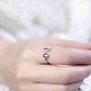 Elegant Heart-shaped Ring Crystal Open Rings Wedding Jewelry For Women-It C N3X3
