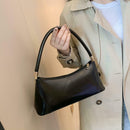 Fashion Women Handbag Purse Leather Shoulder Bag Solid Color Totes (Black)
