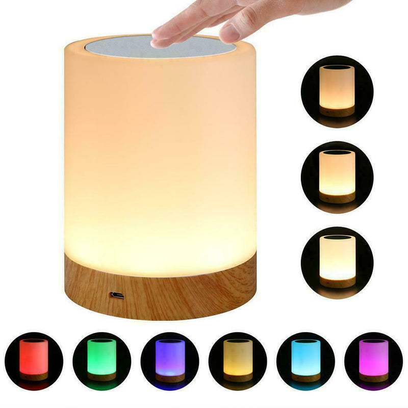 1* Rechargeable Warm White Night Lights Nightlight Touch Bedside Table Z2L6
