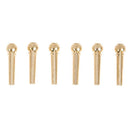 6pcs Guitar Fittings Solid String Pegs Guitar Bridge Pins Pure Copper
