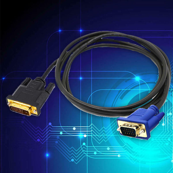 1.5 Metre Dual Link DVI-I DVI to VGA D-Sub Video Adapter Cable Converter Lead
