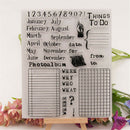 Calendar Rubber Clear Stamp Cling Seal Scrapbooking Diary Card DIY Decor Craf ES