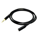 4.9ft Black Durable PVC 6.35mm to 3.5mm Male Female Audio Line Connector