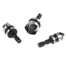 3PC1/4 Hex 5Flute 12-19mm Countersink Drill Bit for Wood Metal Quick Change