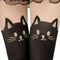 Lady Enticing Cat Tail Tattoo Printed Knee High Stockings Pantyhose Tights O8H6