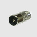 Coaxial Adapter, IEC Plug (Antenna) to F Female