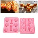 Silicone Cake Mold Dog Paw Bone Shape Muffin Tray Cookie Moulds Chocolate C I4E0