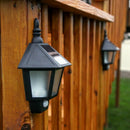 2 Solar Rechargeable Security Wall Sconce Lights with High Tech Motion Dete