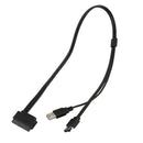 22pin SATA to eSATA USB data cable adapter cord 0.5m for hard drives Black