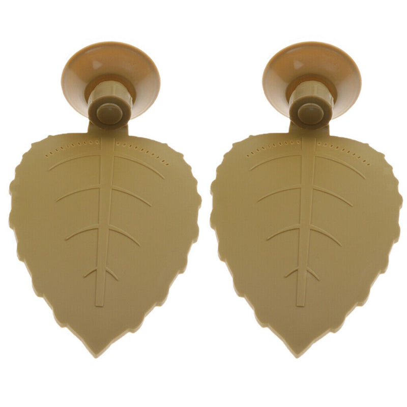 2 x Turtle Platform with Suction Cup Leaf Shape - Decorative Reptile Frog Pier