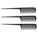 3Pcs Barber Plastic Hair Teasing Comb Lifting Back Combing Brush Rat Tail