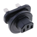 IEC320-C13 Male to UK Female Socket PDU Power Adapter 3-Pole For Travel 110-250V