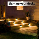 LED Solar Power Light Lamp Outdoor Path Way Garden Deck White Light Black Modern