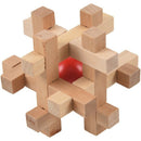 Wooden Take the Ball from Cage Lock Logic Puzzle Burr Puzzles Brain Teaser