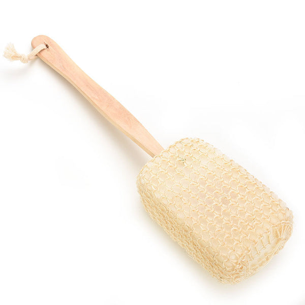 Natural Sisal Handle Body Back Brush Shower Sponge Scrub Bath Scrubber BX