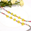 Boho Women Smile Face Choker Colorful Beads Chain Charm Necklace Jewelry GifFT