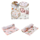 2Pcs Muslin Baby Swaddling Blanket Newborn Infant Cotton Swaddle Towel