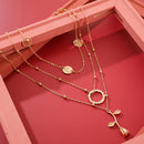 Unisex Necklace Multi-layer Cross Love Pendant Choker Punk Street Jewelry