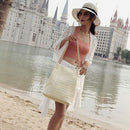 Straw bag Casual Handbag Summer Holiday Shoulder Bag Ladies Weaving Bucket