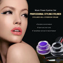 Music Flower Eye Makeup Set Black +Blue 2 in 1 Eyeliner Gel Waterproof Make