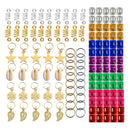 130x Shell Leaf Hair Braid Rings Accessories Dreadlocks Spring for Braiding