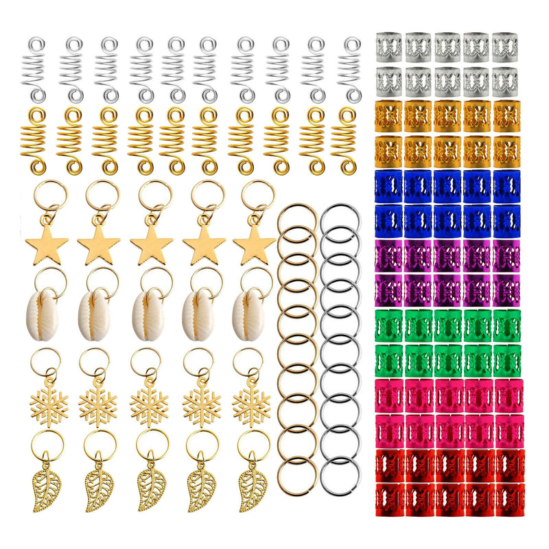 130x Shell Leaf Hair Braid Rings Accessories Dreadlocks Spring for Braiding