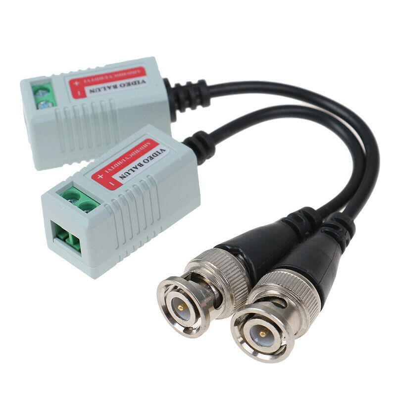 2pc/pair Camera Passive Video BNC Connector Coaxial Cable Adapt_
