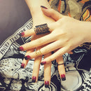 24pcs/pack black&red french false nails nail art design nail tips with glue-y