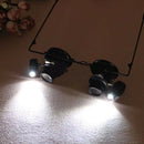 Eye Jeweler Watch Repair 20X Magnifier Magnifying LED Lights Glass Loupe Le