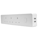 Smart Home Wifi Timer Extension 3 Uk Plug Power Strip 2usb Fast Charge Indi