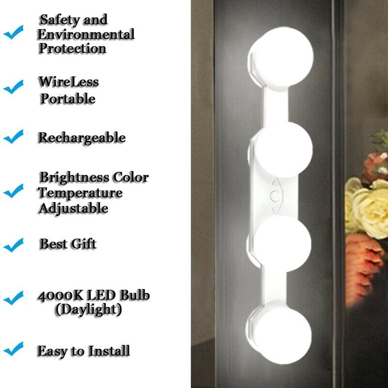 Portable Makeup Lights Cordless Rechargeable Professional LED Vanity Mirror H9I3