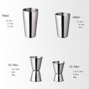 Boston Double Shaker Bar Tools Bpa Free Stainless Steel 304 High-End 9 Piec