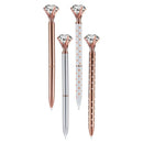 12 Pieces Big Diamond Pen Metal Ballpoint Pens Black Ink (4 Mixed Colors)
